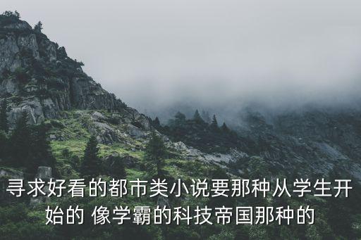 尋求好看的都市類(lèi)小說(shuō)要那種從學(xué)生開(kāi)始的 像學(xué)霸的科技帝國(guó)那種的