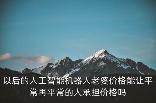 以后的人工智能機(jī)器人老婆價(jià)格能讓平常再平常的人承擔(dān)價(jià)格嗎