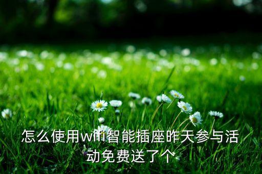 怎么使用wifi智能插座昨天參與活動免費送了個