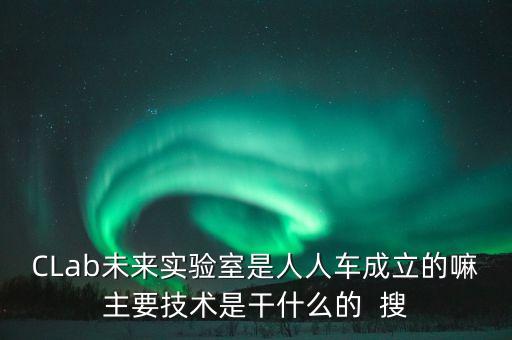 CLab未來實(shí)驗(yàn)室是人人車成立的嘛主要技術(shù)是干什么的  搜