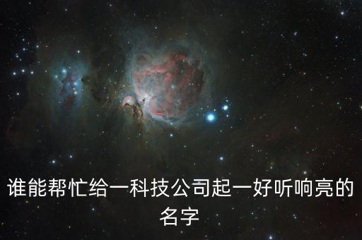 誰(shuí)能幫忙給一科技公司起一好聽(tīng)響亮的名字