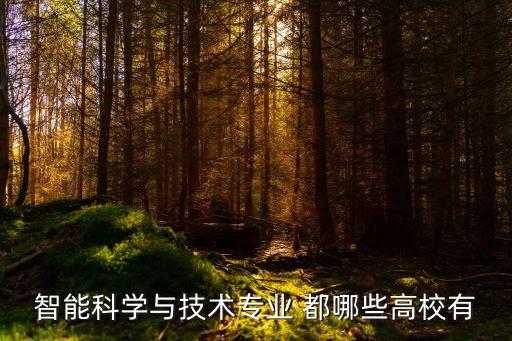 智能科學(xué)與技術(shù)專業(yè) 都哪些高校有