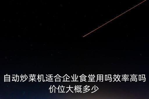 自動炒菜機(jī)適合企業(yè)食堂用嗎效率高嗎價位大概多少