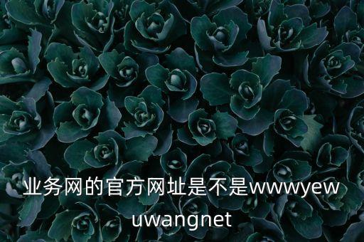 業(yè)務(wù)網(wǎng)的官方網(wǎng)址是不是wwwyewuwangnet