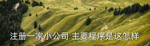 注冊(cè)一家小公司 主要程序是這怎樣
