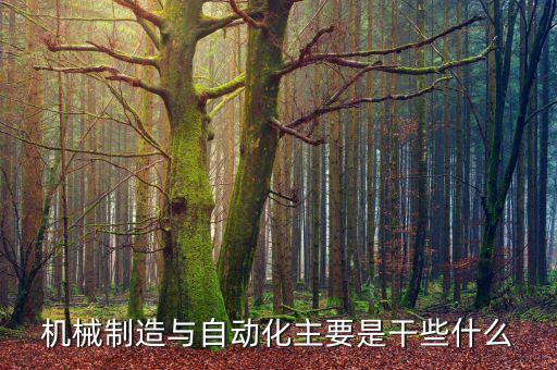 機械設(shè)備自動化，機械自動化是什么意思請問