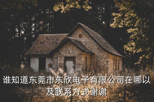 誰(shuí)知道東莞市東欣電子有限公司在哪以及聯(lián)系方式謝謝