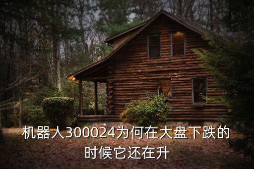 機器人股票最新消息，機器人300024為何在大盤下跌的時候它還在升