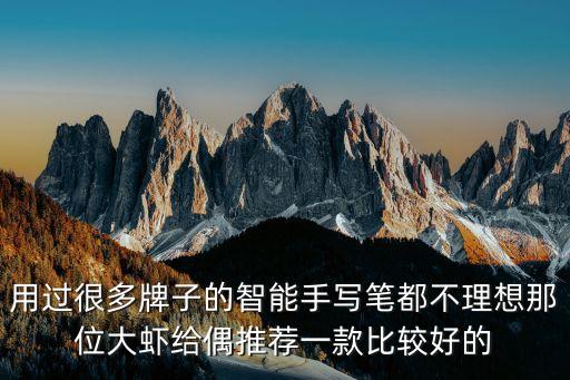 科技智能筆哪個牌子好，用過很多牌子的智能手寫筆都不理想那位大蝦給偶推薦一款比較好的