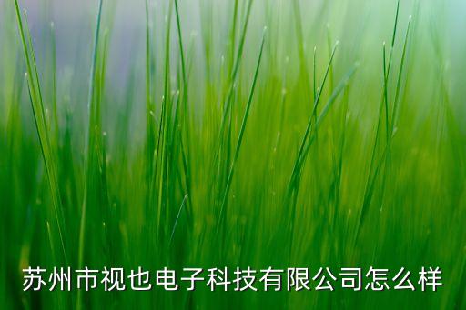 蘇州市視也電子科技有限公司怎么樣