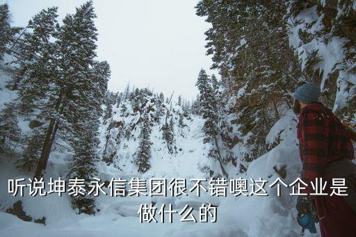 聽說坤泰永信集團(tuán)很不錯(cuò)噢這個(gè)企業(yè)是做什么的