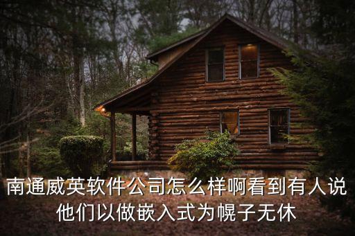 南通威英軟件公司怎么樣啊看到有人說(shuō)他們以做嵌入式為幌子無(wú)休