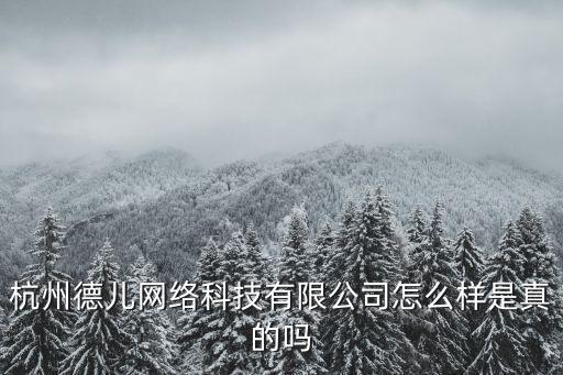杭州德兒網(wǎng)絡(luò)科技有限公司怎么樣是真的嗎