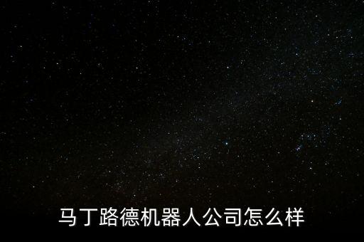 馬丁路德機(jī)器人公司怎么樣