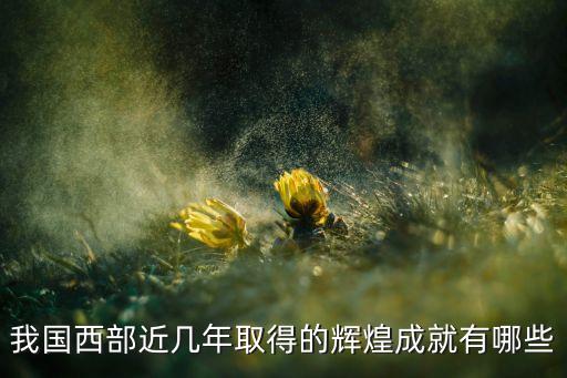 我國西部近幾年取得的輝煌成就有哪些