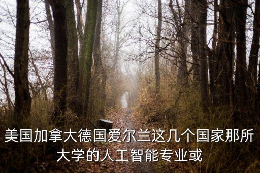 上海人工智能國家實驗室，美國加拿大德國愛爾蘭這幾個國家那所大學(xué)的人工智能專業(yè)或