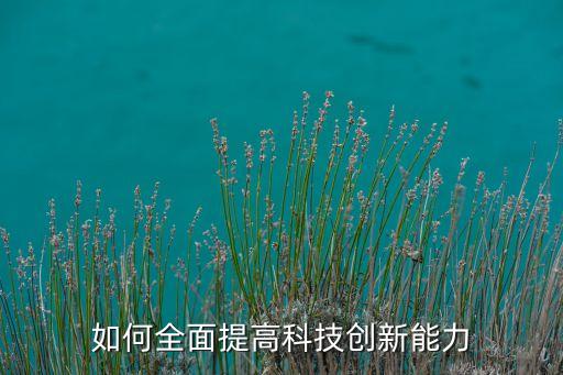 如何全面提高科技創(chuàng)新能力