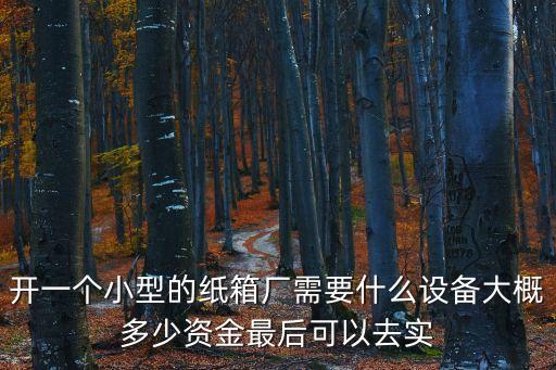 開一個小型的紙箱廠需要什么設(shè)備大概多少資金最后可以去實
