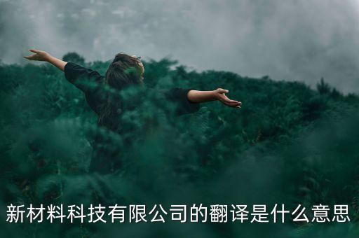 新材料科技有限公司的翻譯是什么意思