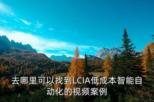 去哪里可以找到LCIA低成本智能自動(dòng)化的視頻案例
