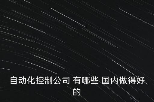 自動(dòng)化控制公司 有哪些 國內(nèi)做得好的