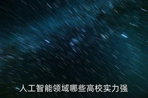 人工智能領(lǐng)域哪些高校實(shí)力強(qiáng)