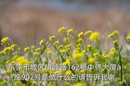 東莞力順源智能自動(dòng)化，東莞市城區(qū)旗峰路162號(hào)中僑大廈a座902號(hào)是做什么的請(qǐng)告訴我謝