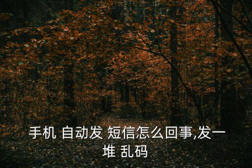 手機自動發(fā)短信發(fā)亂碼,手機sends短信亂碼建議如何清除?