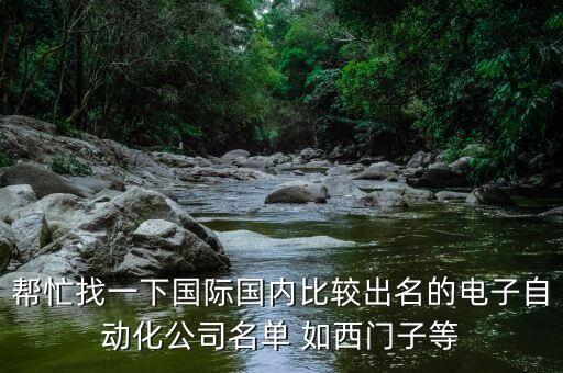 國(guó)企自動(dòng)化公司排名，幫忙找一下國(guó)際國(guó)內(nèi)比較出名的電子自動(dòng)化公司名單 如西門子等