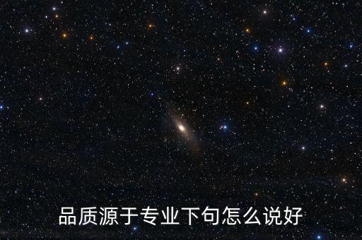專業(yè)賦能下一句，品質(zhì)源于專業(yè)下句怎么說好