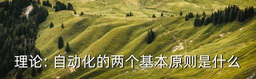 理論: 自動化的兩個基本原則是什么