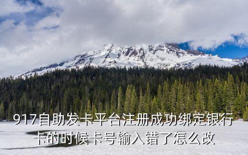 917自助發(fā)卡平臺注冊成功綁定銀行卡的時(shí)候卡號輸入錯了怎么改