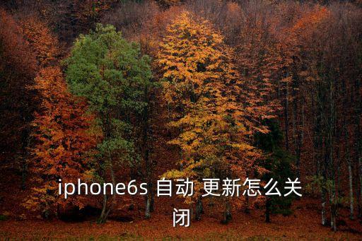 iphone6s 自動 更新怎么關閉