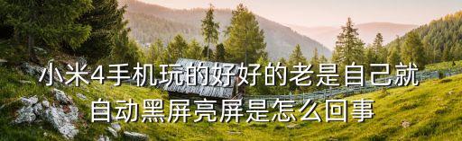  小米4手機(jī)玩的好好的老是自己就 自動(dòng)黑屏亮屏是怎么回事