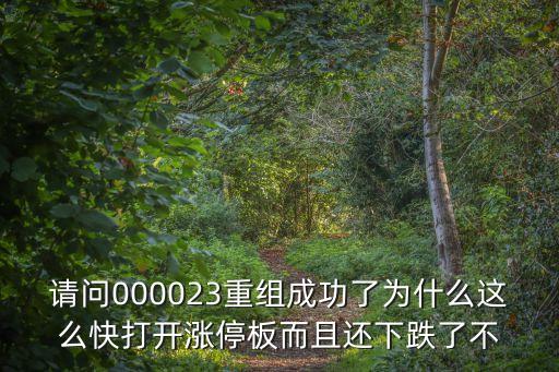 請問000023重組成功了為什么這么快打開漲停板而且還下跌了不