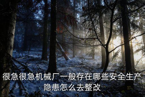 機(jī)械公司安全隱患，機(jī)械廠除了機(jī)械還會發(fā)生哪些安全事故