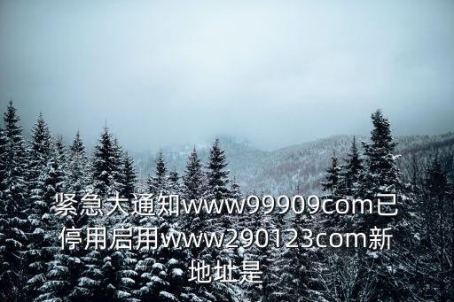 緊急大通知www99909com已停用啟用www290123com新地址是