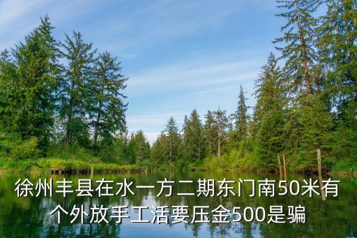 徐州豐縣在水一方二期東門(mén)南50米有個(gè)外放手工活要壓金500是騙