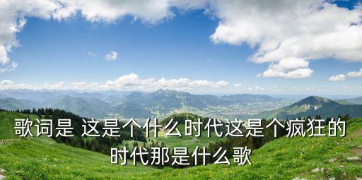 歌詞是 這是個(gè)什么時(shí)代這是個(gè)瘋狂的時(shí)代那是什么歌