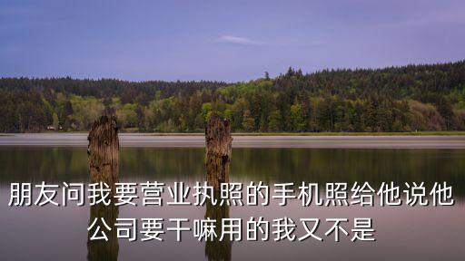 朋友問我要營(yíng)業(yè)執(zhí)照的手機(jī)照給他說他公司要干嘛用的我又不是