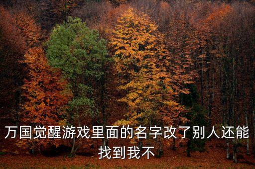 萬國覺醒游戲里面的名字改了別人還能找到我不