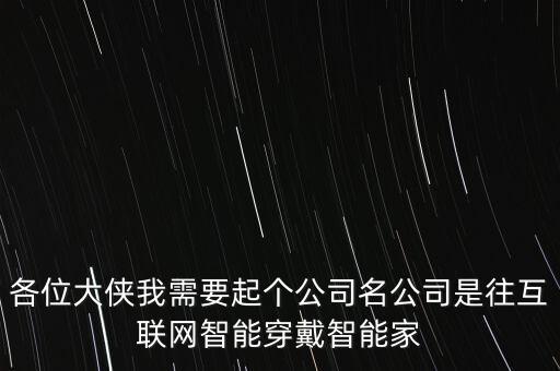 各位大俠我需要起個(gè)公司名公司是往互聯(lián)網(wǎng)智能穿戴智能家