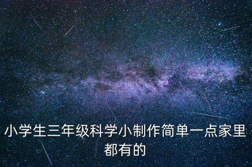 小學(xué)生三年級科學(xué)小制作簡單一點家里都有的