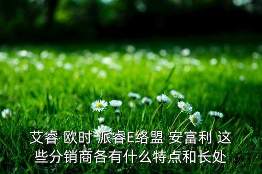 艾睿 歐時 派睿E絡(luò)盟 安富利 這些分銷商各有什么特點和長處