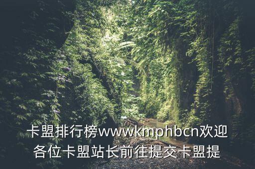 卡盟排行榜wwwkmphbcn歡迎各位卡盟站長前往提交卡盟提