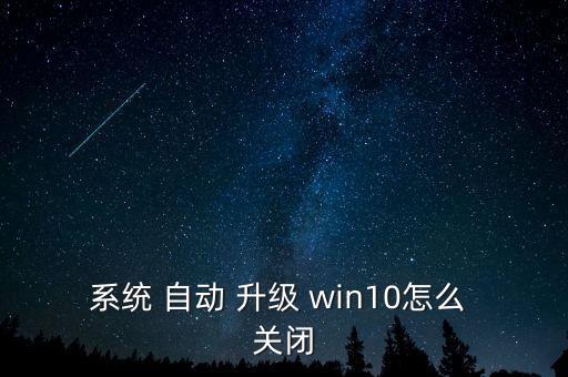 系統(tǒng) 自動 升級 win10怎么 關(guān)閉