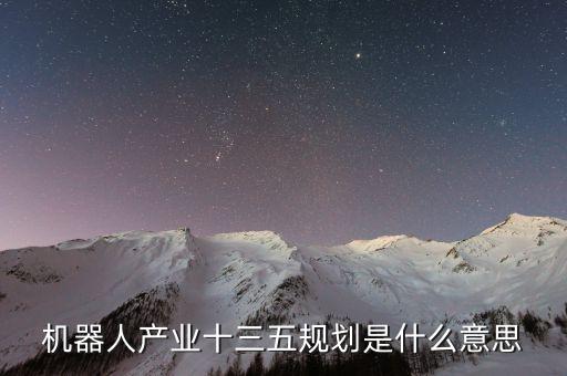 機(jī)器人產(chǎn)業(yè)十三五規(guī)劃是什么意思