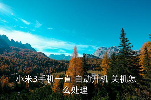  小米3手機(jī)一直 自動(dòng)開(kāi)機(jī) 關(guān)機(jī)怎么處理