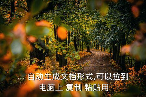 ... 自動生成文檔形式,可以拉到 電腦上 復(fù)制 粘貼用