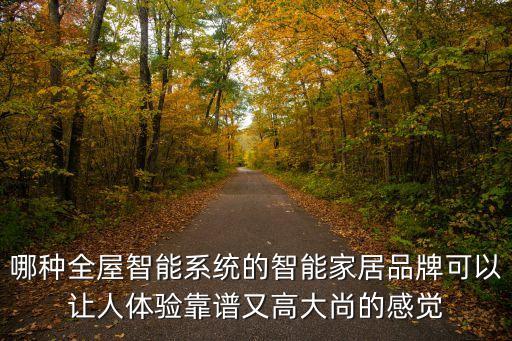 哪種全屋智能系統(tǒng)的智能家居品牌可以讓人體驗(yàn)靠譜又高大尚的感覺